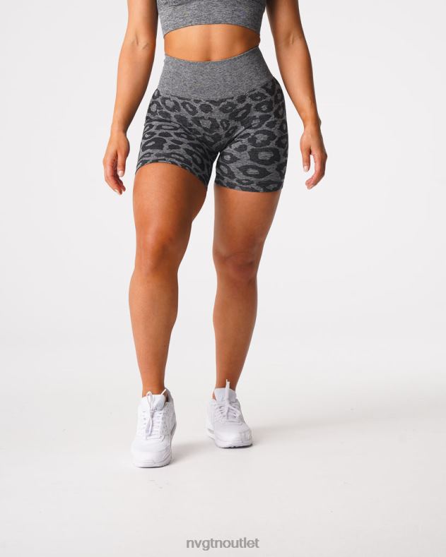 Fitness NVGTN Nahtlose Shorts mit Leopardenmuster schwarz gesprenkelt Frauen 86ZJB467