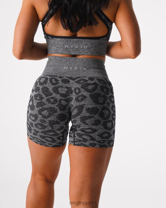 Fitness NVGTN Nahtlose Shorts mit Leopardenmuster schwarz gesprenkelt Frauen 86ZJB467