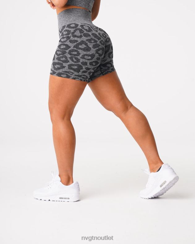Fitness NVGTN Nahtlose Shorts mit Leopardenmuster schwarz gesprenkelt Frauen 86ZJB467
