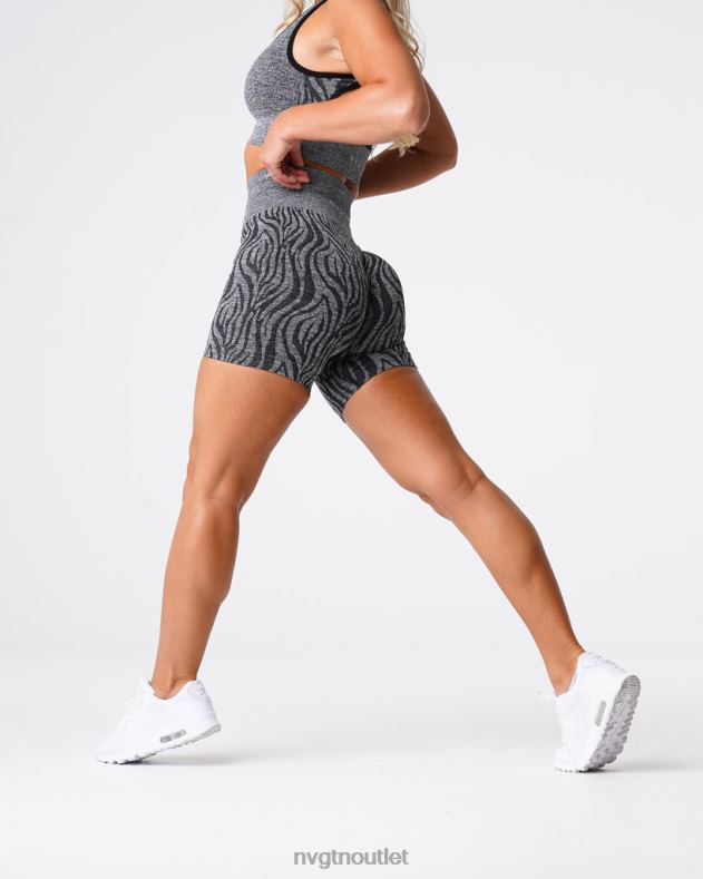 Fitness NVGTN Nahtlose Zebra-Shorts schwarz gesprenkelt Frauen 86ZJB470