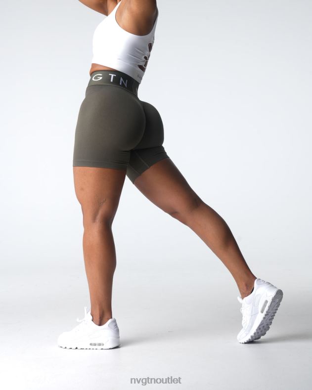 Fitness NVGTN Nahtlose sportliche Shorts Olive Frauen 86ZJB432