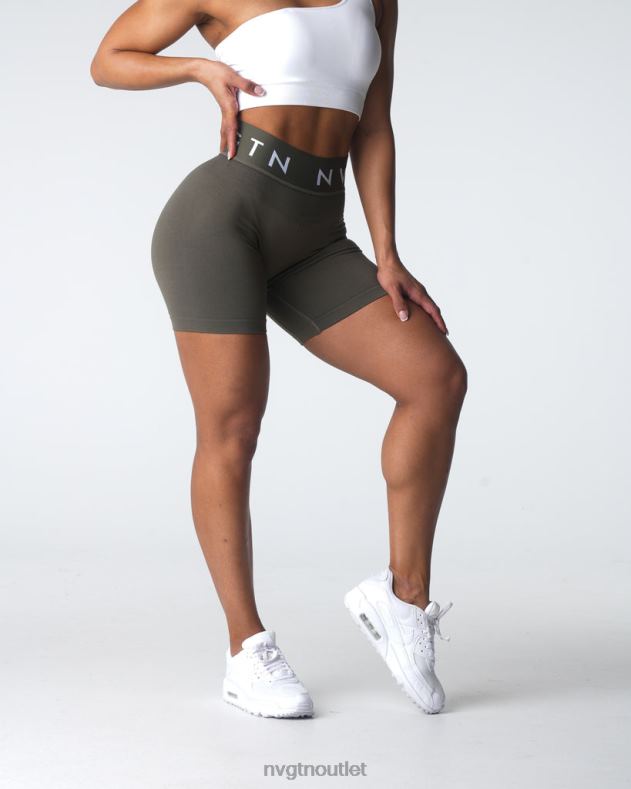 Fitness NVGTN Nahtlose sportliche Shorts Olive Frauen 86ZJB432
