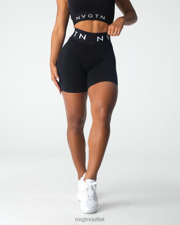 Fitness NVGTN Nahtlose sportliche Shorts Schwarz Frauen 86ZJB430