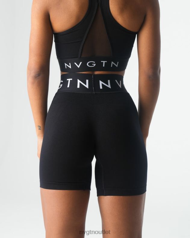 Fitness NVGTN Nahtlose sportliche Shorts Schwarz Frauen 86ZJB430