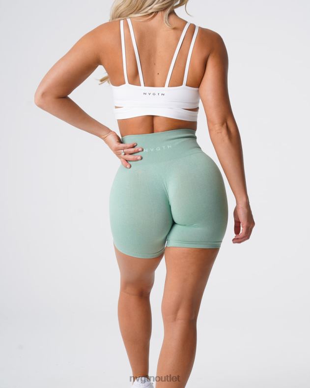 Fitness NVGTN Pro nahtlose Shorts Salbeigrün Frauen 86ZJB363