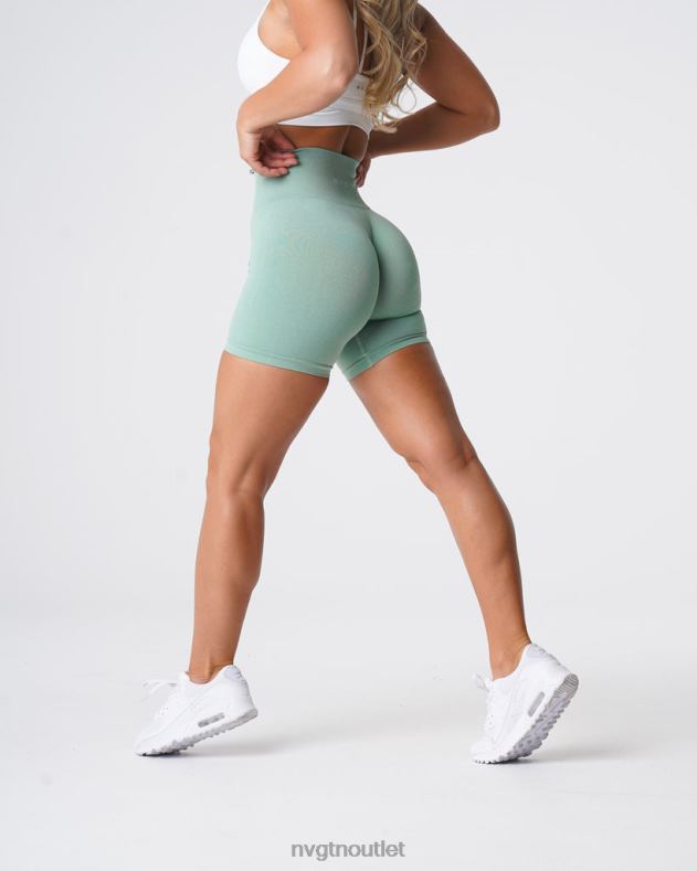 Fitness NVGTN Pro nahtlose Shorts Salbeigrün Frauen 86ZJB363