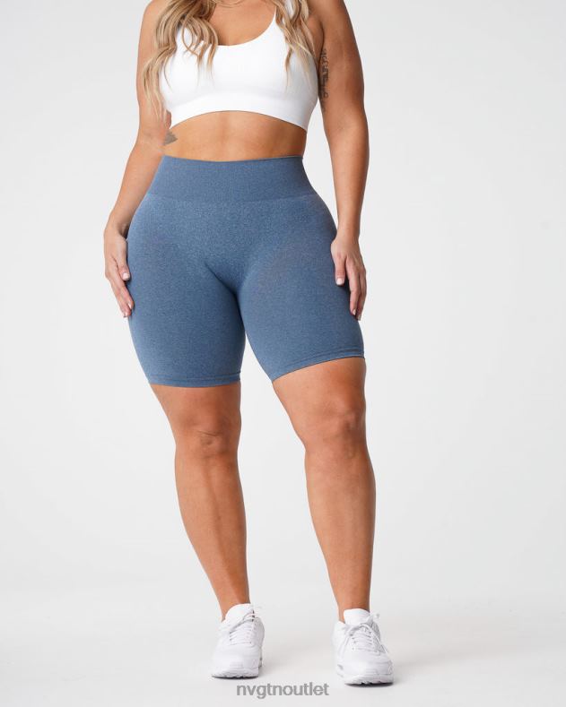 Fitness NVGTN Pro nahtlose Shorts Schieferblau Frauen 86ZJB371