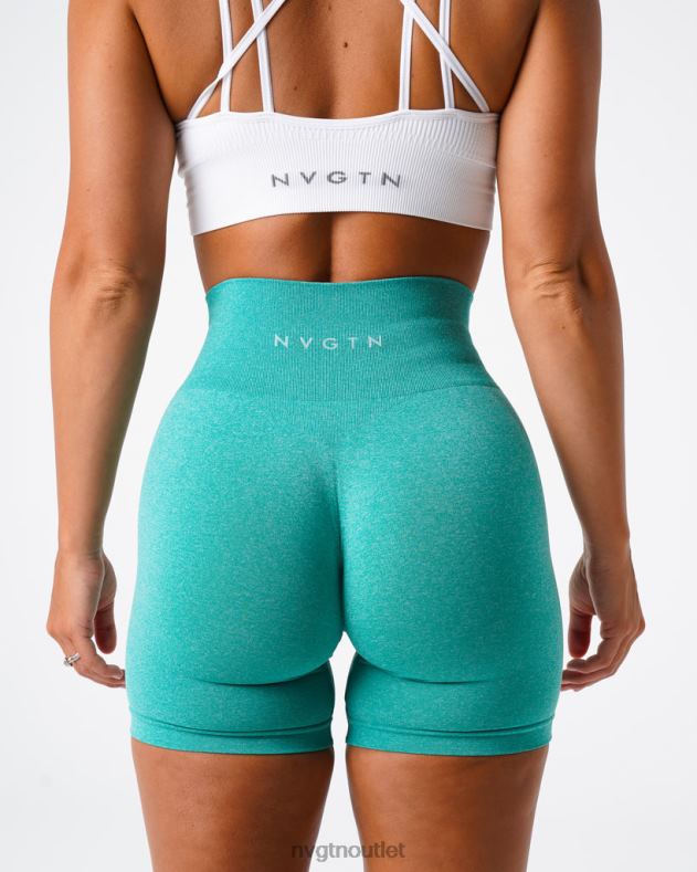 Fitness NVGTN Pro nahtlose Shorts Türkis Frauen 86ZJB390
