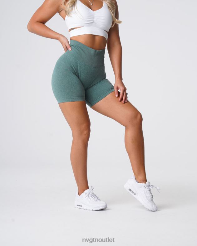Fitness NVGTN Pro nahtlose Shorts Waldgrün Frauen 86ZJB370