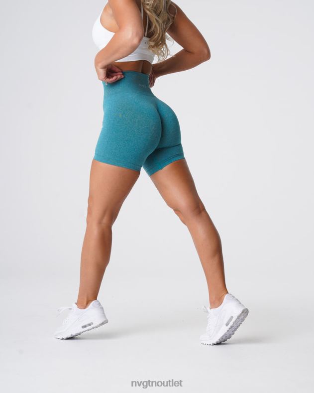 Fitness NVGTN Pro nahtlose Shorts blaugrün Frauen 86ZJB380