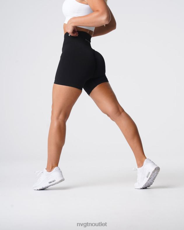 Fitness NVGTN Solide, nahtlose Shorts Schwarz Frauen 86ZJB429