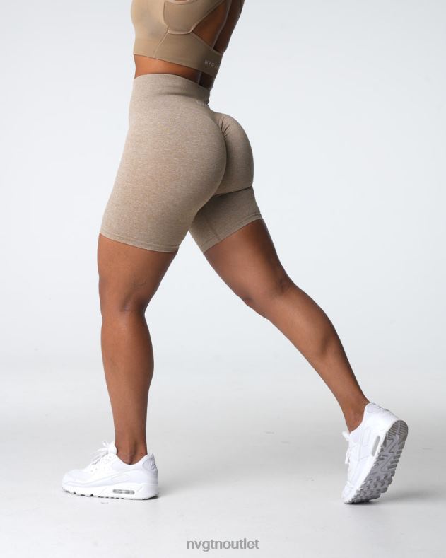 Fitness NVGTN nahtlose Scrunch-Shorts Beige Frauen 86ZJB414