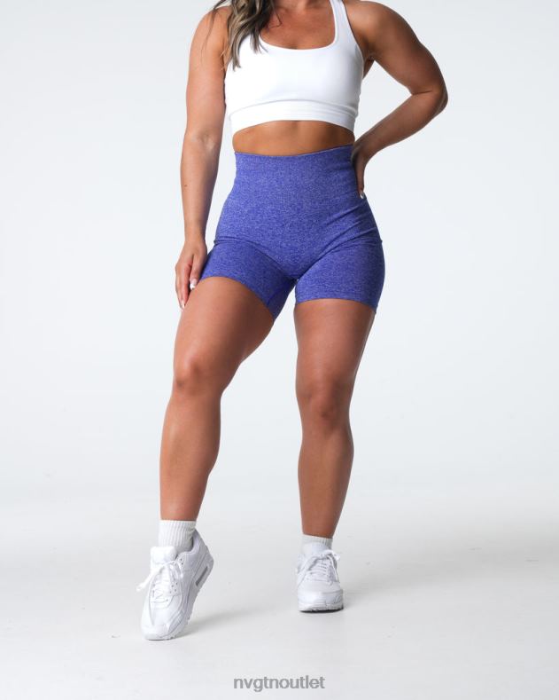 Fitness NVGTN nahtlose Scrunch-Shorts Elektrisches Blau Frauen 86ZJB402