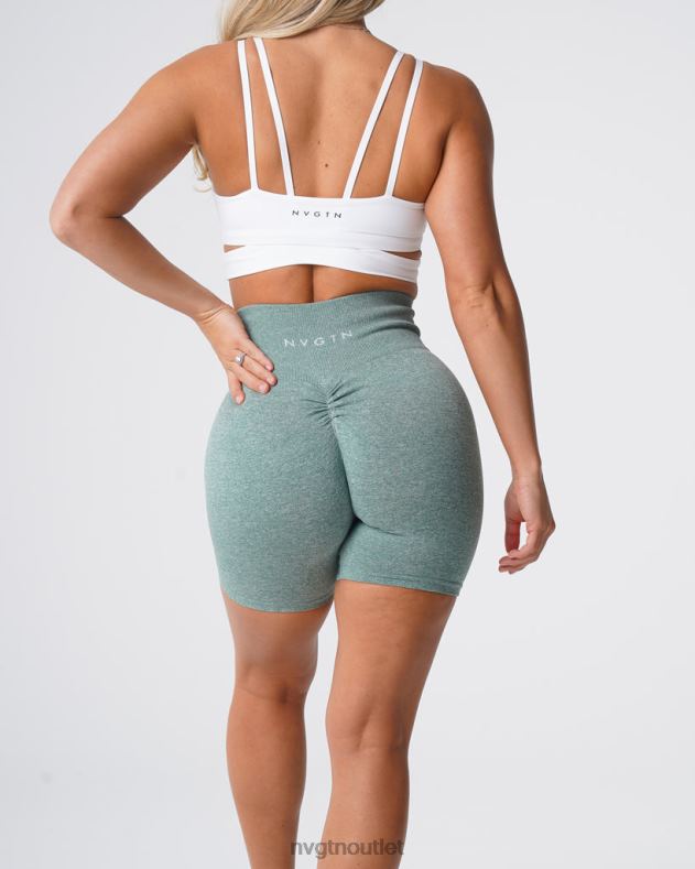 Fitness NVGTN nahtlose Scrunch-Shorts Salbeigrün Frauen 86ZJB428