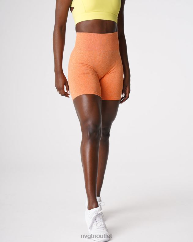 Fitness NVGTN nahtlose Scrunch-Shorts Sonnenuntergang orange Frauen 86ZJB419