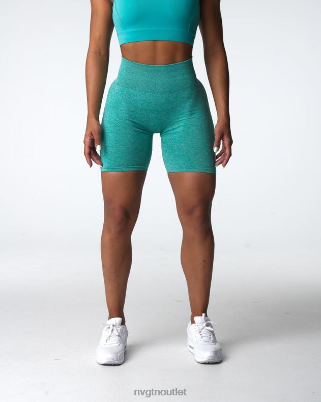 Fitness NVGTN nahtlose Scrunch-Shorts Türkis Frauen 86ZJB413