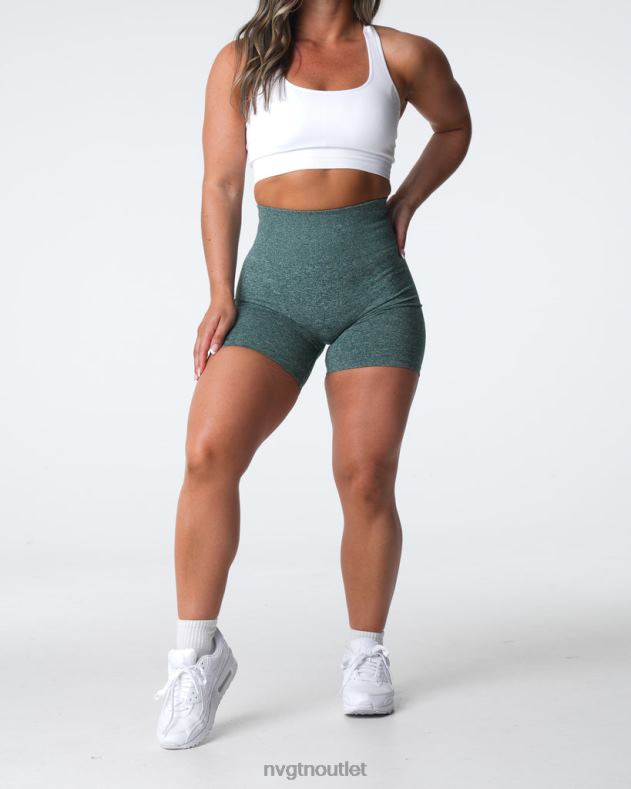 Fitness NVGTN nahtlose Scrunch-Shorts Waldgrün Frauen 86ZJB398