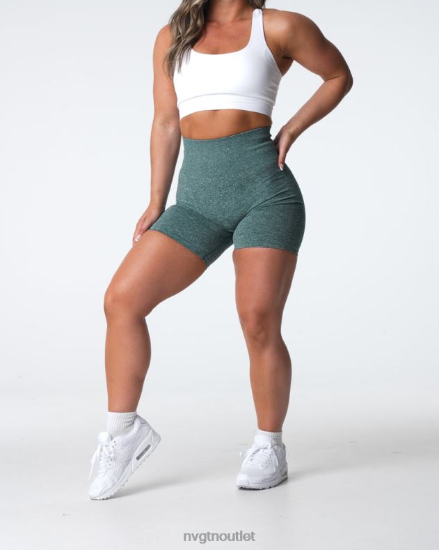 Fitness NVGTN nahtlose Scrunch-Shorts Waldgrün Frauen 86ZJB398