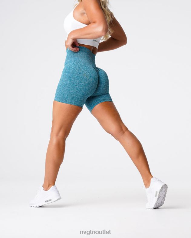 Fitness NVGTN nahtlose Scrunch-Shorts blaugrün Frauen 86ZJB424