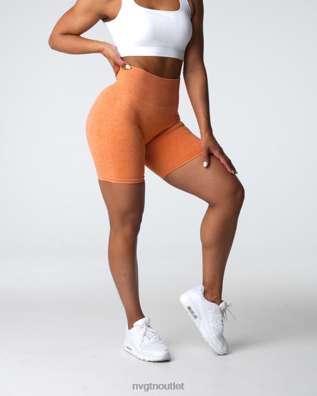 Fitness NVGTN nahtlose Scrunch-Shorts gebranntes Orange Frauen 86ZJB401