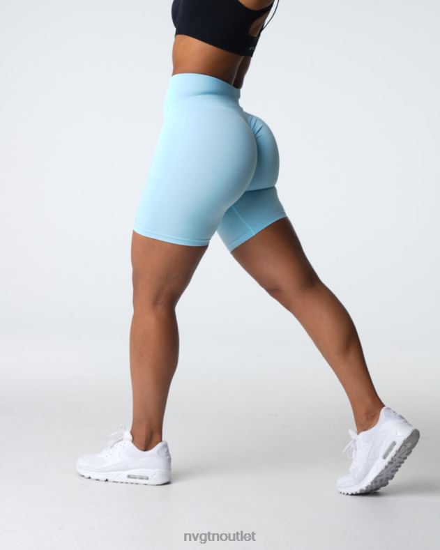 Fitness NVGTN nahtlose Scrunch-Shorts pastellblau Frauen 86ZJB396