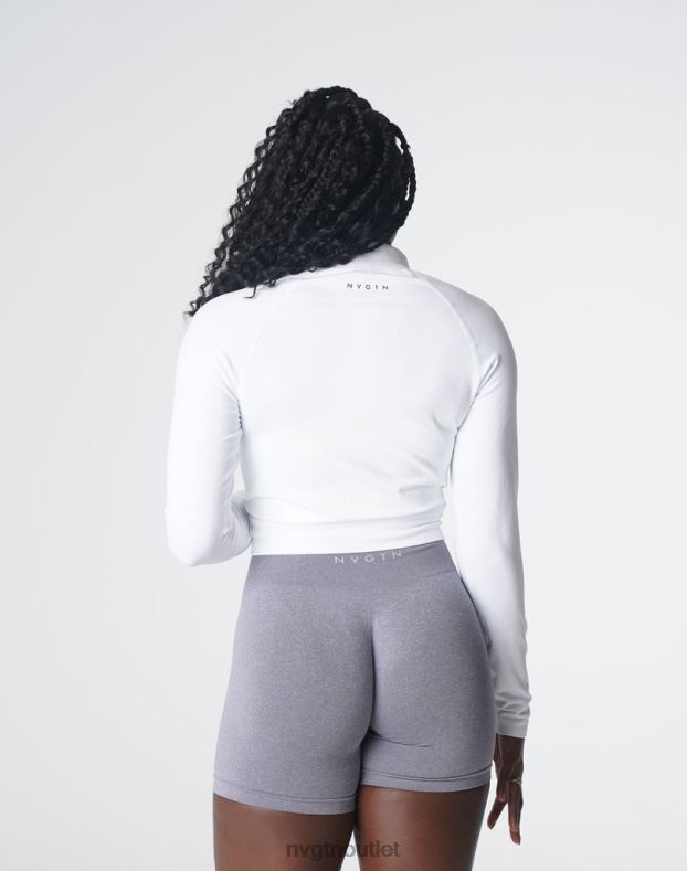 Fitness NVGTN göttlicher nahtloser Reißverschluss Weiß Frauen 86ZJB112