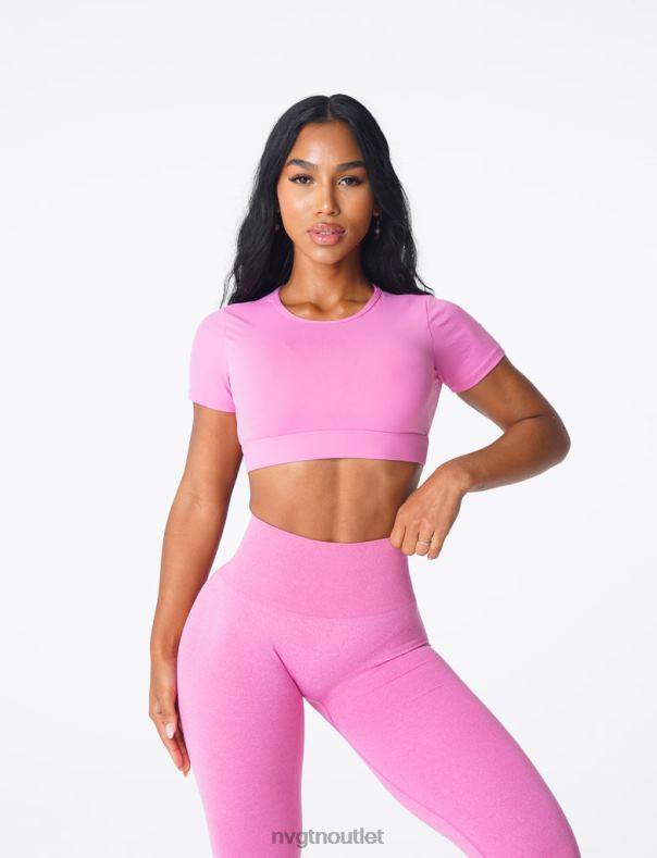 Fitness NVGTN T-Shirt mit offenem Rücken Kaugummi rosa Frauen 86ZJB79