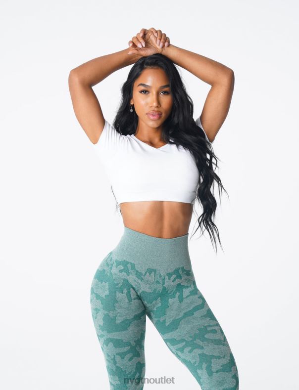 Fitness NVGTN T-Shirt mit offenem Rücken Weiß Frauen 86ZJB78