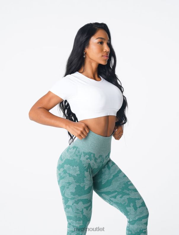 Fitness NVGTN T-Shirt mit offenem Rücken Weiß Frauen 86ZJB78