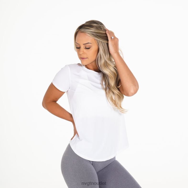 Fitness NVGTN aufwendiges T-Shirt Weiß Frauen 86ZJB272