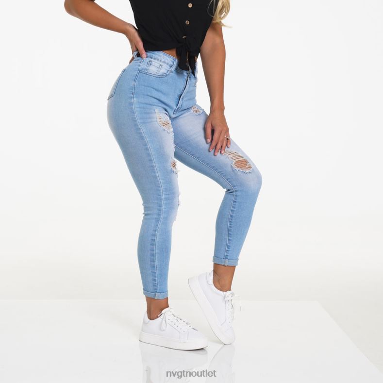 Lebensstil NVGTN Zerrissene Navishape-Jeans Leichte Wäsche Frauen 86ZJB744