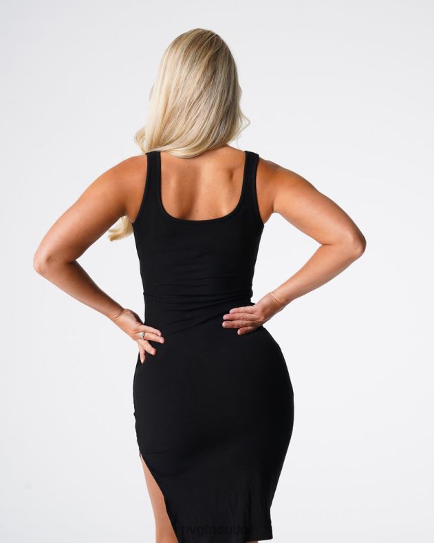 Lebensstil NVGTN Goldenes Vibes-Midikleid mit Cut-Outs Schwarz Frauen 86ZJB716