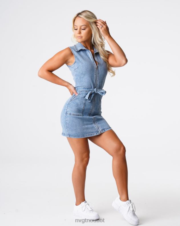Lebensstil NVGTN Süßes Überraschungs-Jeans-Minikleid Leichte Wäsche Frauen 86ZJB720