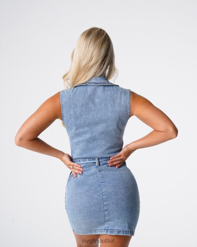 Lebensstil NVGTN Süßes Überraschungs-Jeans-Minikleid Leichte Wäsche Frauen 86ZJB720
